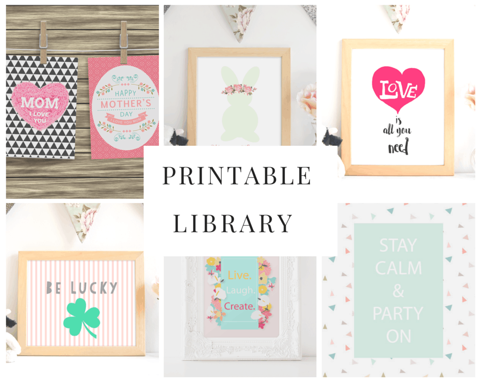 Shabby Mint Chic Party Printable Library subscription