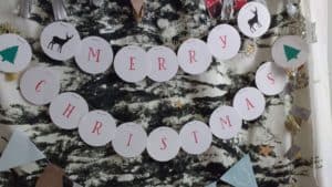Merry Christmas banner. Shabby mint chic party