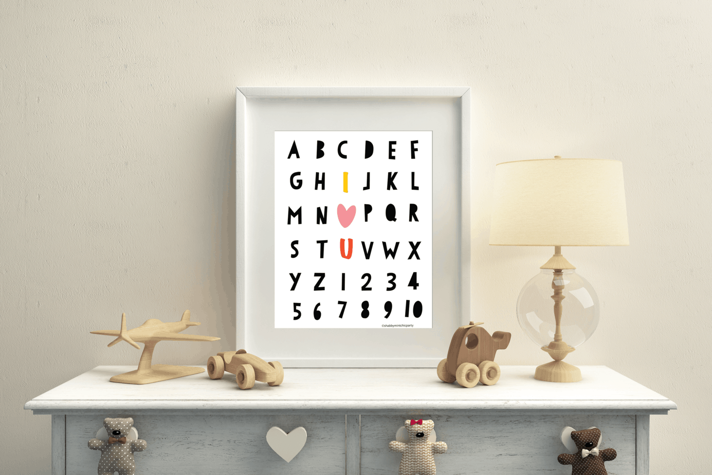 I love you alphabet. shabbymintchicparty.etsy.com