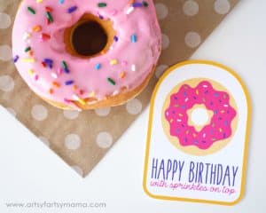 Donut theme party tag