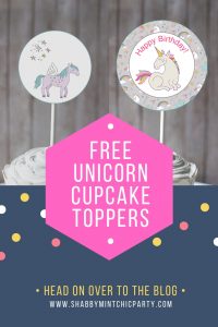 free unicorn cupcake toppers