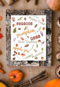 free fall printable autumn words