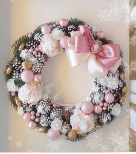 Pink shabby chic wreath from toma decorhouse