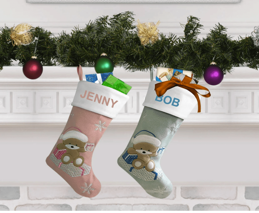 Personalized Christmas stockings for baby boy or girl