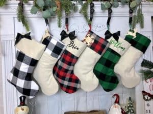 Christmas stockings plaid