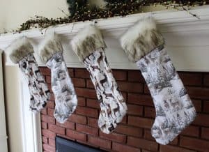 winter scenery christmas stockings by fox berry studio