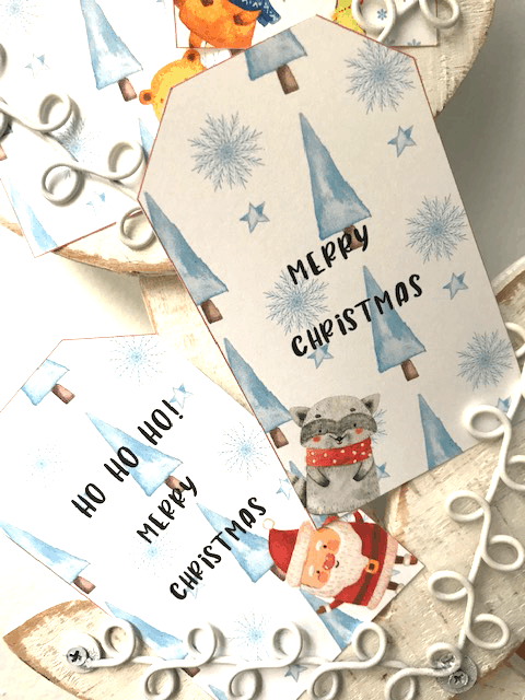 Christmas gift tags. Fun winter animal gift tags