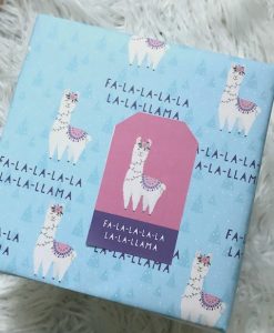 llama Christmast gift wrap and tag