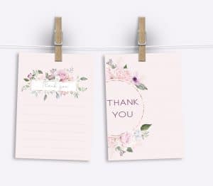 Roses thank you card printables