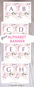 rose alphabet banner printable