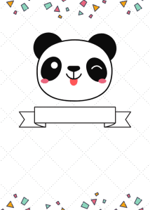 Panda party invitation template blank