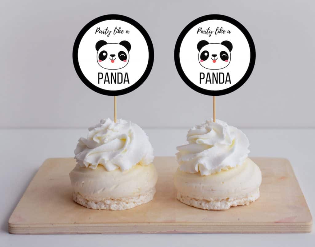 panda cupcake toppers