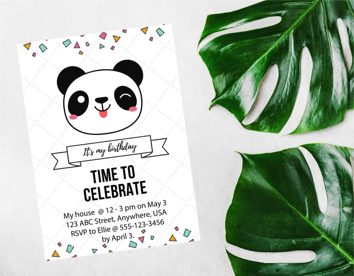 Free Printable Panda Invitations Printable Templates