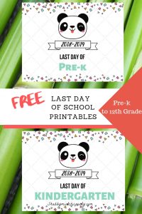 Free last day of school Panda Signs
