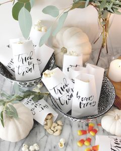 Halloween Treat Bags and Boxes Calligraphy