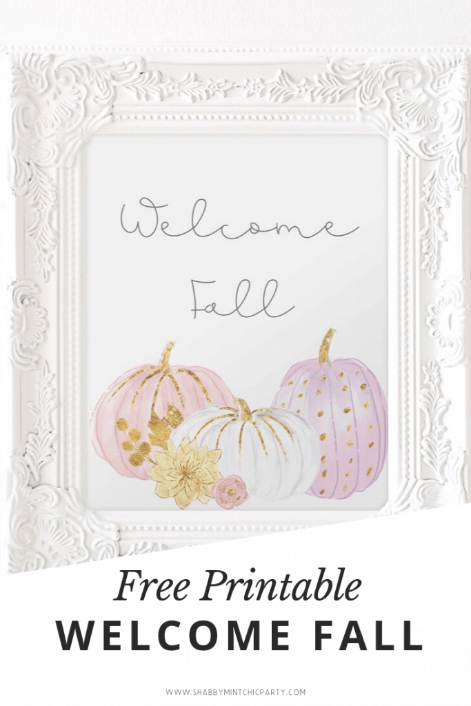 Free Fall Printable Sign-Welcome Fall Pastel Pumpkin _ beautiful printable for your home or party decoration.