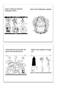 Free Halloween coloring book for kids with games and coloring pages