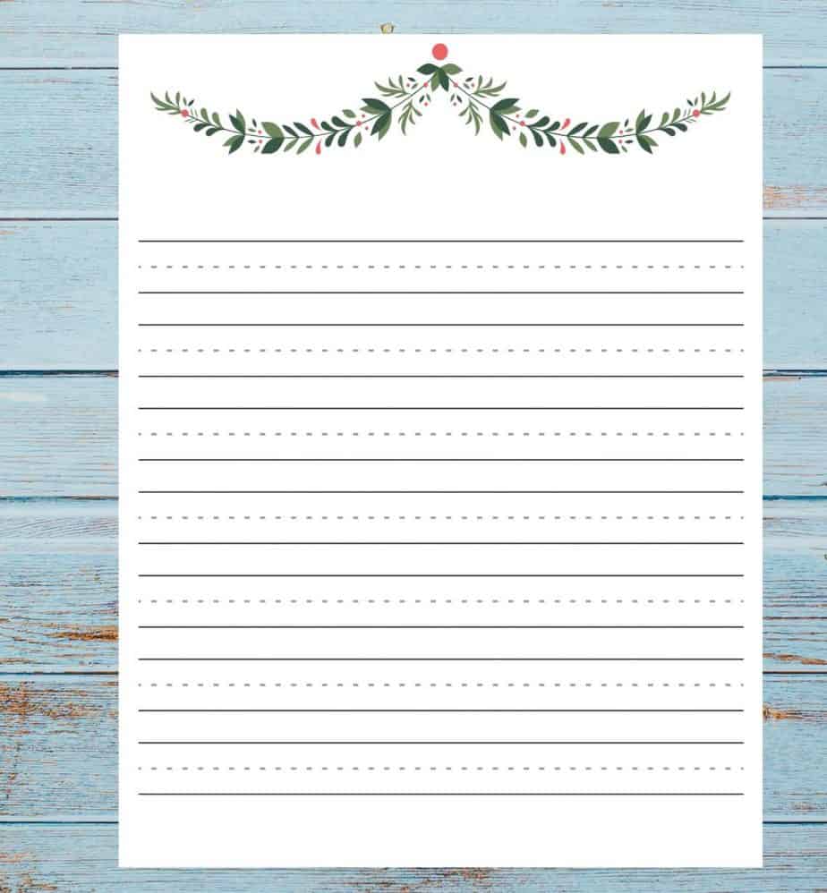 Letter to Santa paper with Christmas berry design