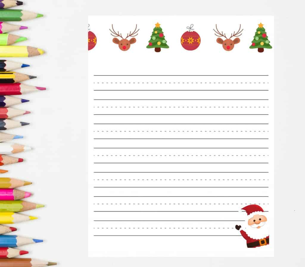 letter to santa paper for handwriting practice for kids from k-2