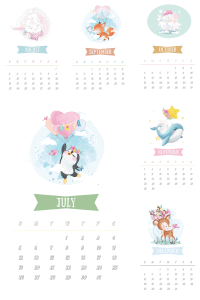cute 2020 animal calendar
