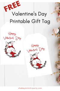 Bunny Valentine's Day Gift Tag Pinterest