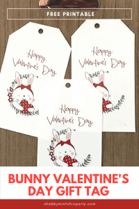 Bunny Valentine's Day gift tag for Pinterest