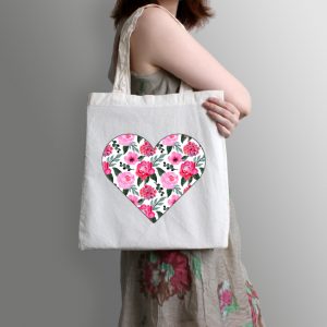 Valentine's Day heart design on a tote bag. One design, endless possiblities.