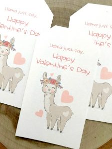 llama valentine day tags
