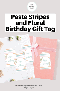 Free Paste stripes floral gift tags for birthdays