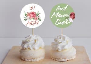 Boho Mother's Day cupcake topper