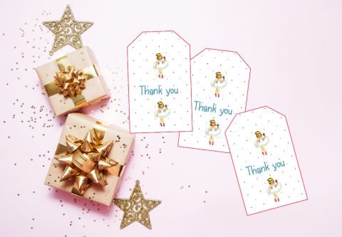 Free Polkadots Ballerina Printable Gift Tags | Shabby Mint Chic Party