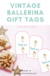 Free Printable Vintage Ballerina Gift tags
