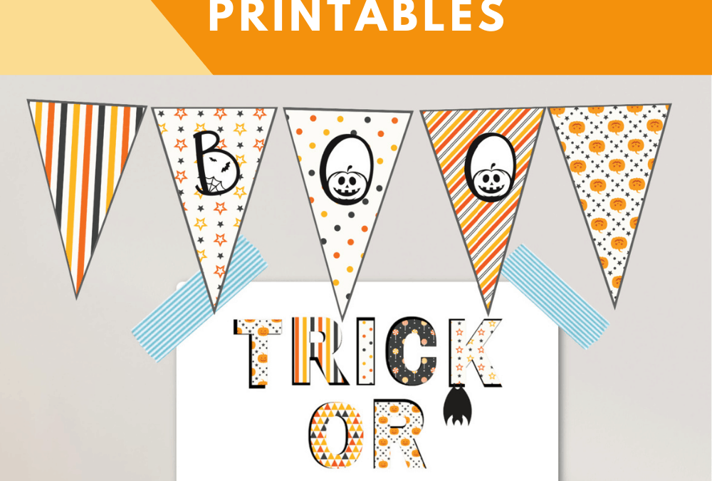 HALLOWEEN BANNER AND SIGN BOO AND TRICK OR TREAT PRINTABLES