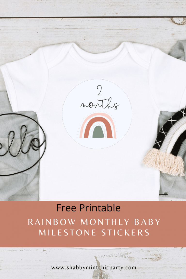 Free Printable Rainbow Baby Monthly Milestone Stickers – Shabby Mint ...