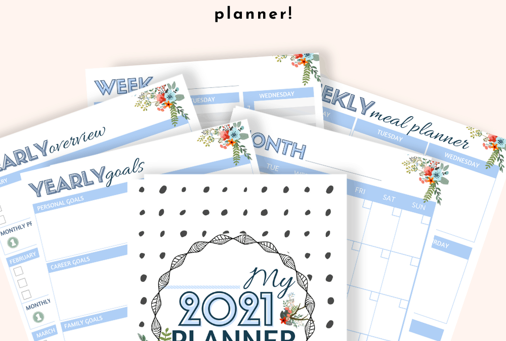 floral printable planner with undated months