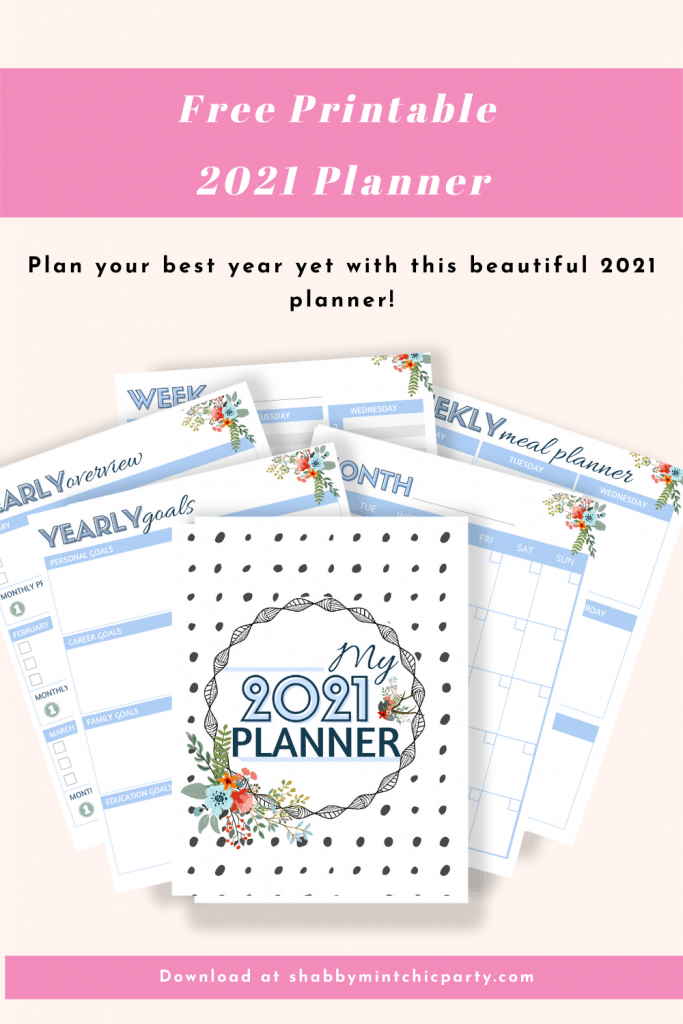 floral printable planner with undated months