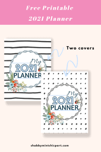 covers for 2021 floral printable planner