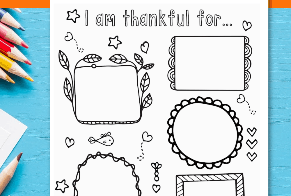 Gratitude thanksgiving coloring and drawing activity for kids
