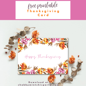 thanksgiving greeting card free printable autumn flowers