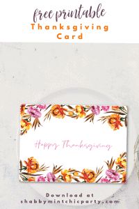 Thanksgiving greeting card printable freebie
