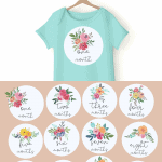 floral monthly baby milestone stickers printable