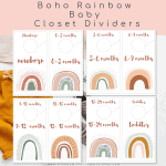 Free Printable Rainbow Baby Closet Dividers