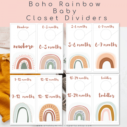 Free Printable Rainbow Baby Closet Dividers | Shabby Mint Chic Party