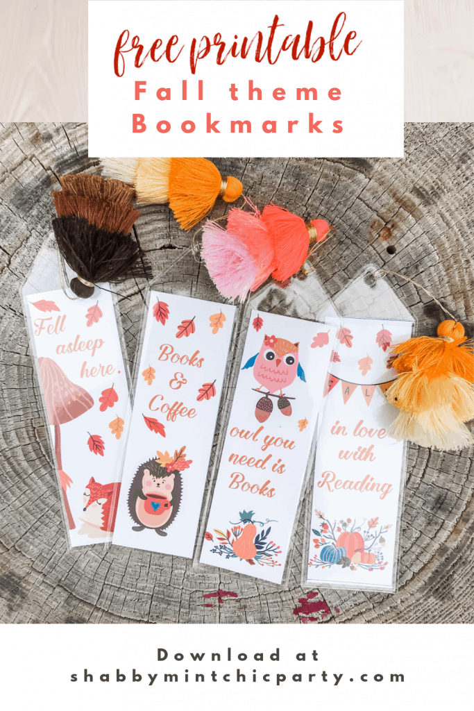 free printable fall theme bookmarks woodland animals
