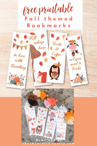 fall themed bookmarks animals freebie