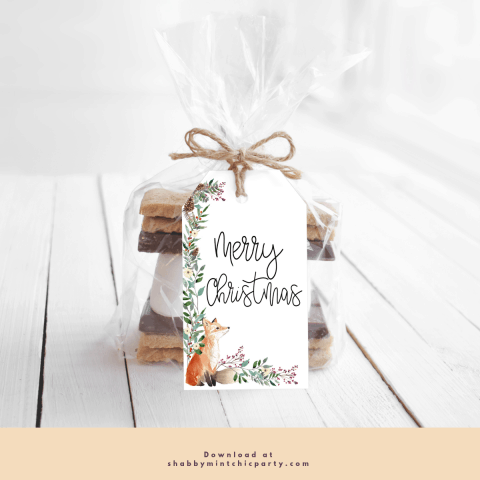 Free Printable Winter Floral Christmas Gift Tags | Shabby Mint Chic Party