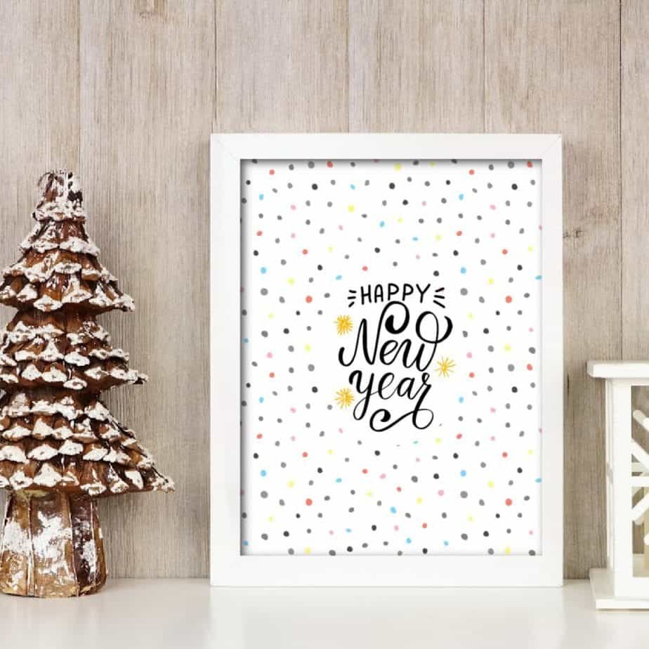 Free Printable Happy New Year Wall Art | Shabby Mint Chic Party