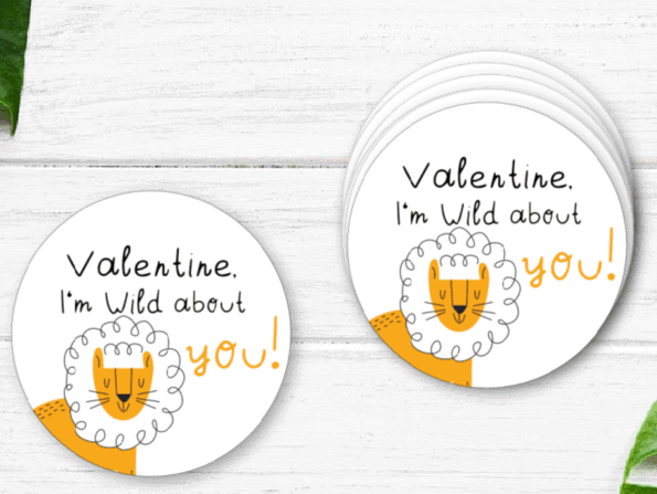 Wild about you Valentine's Day gift tag