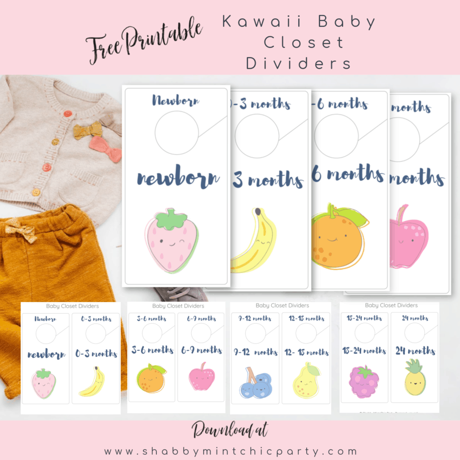 pastel kawaii fruits closet dividers