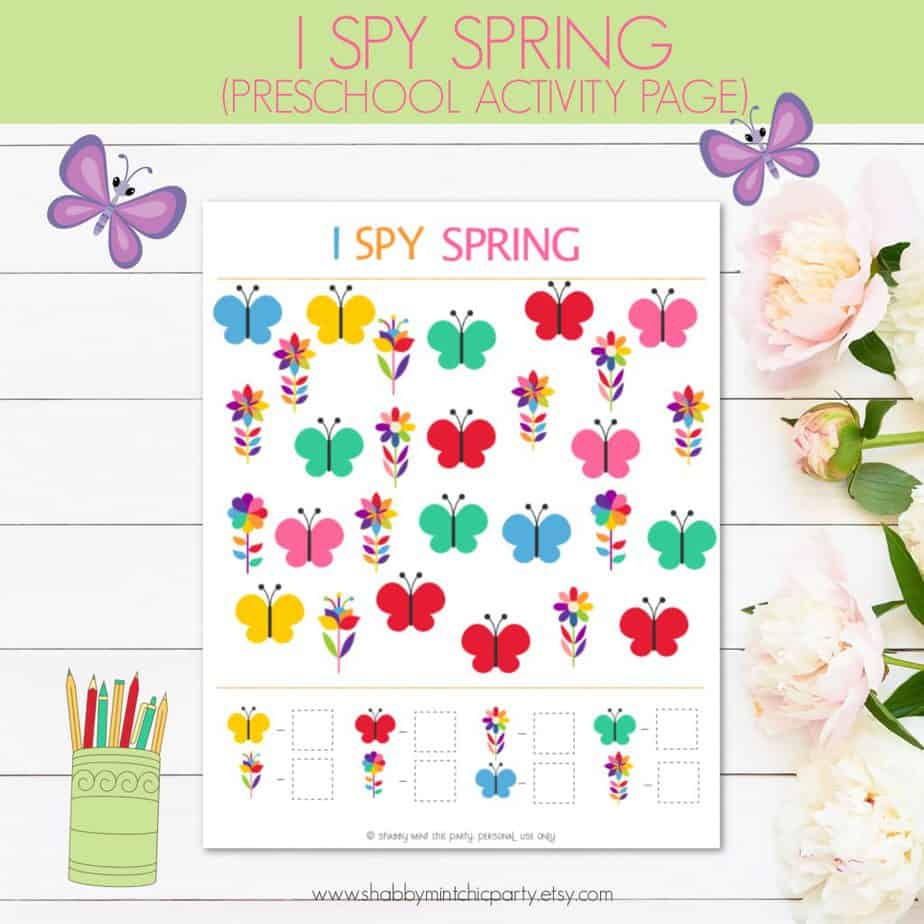 I spy spring free printable